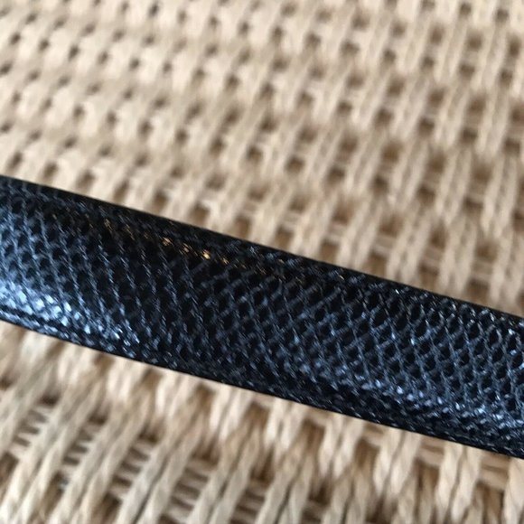 Womens L Black Belt Reptile Silver Gold Buckle main image 5